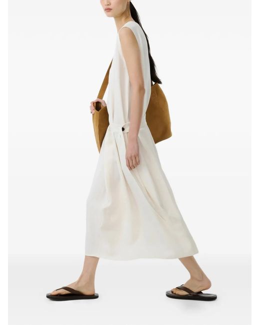 Studio Nicholson White Wold Belted Midi Dress