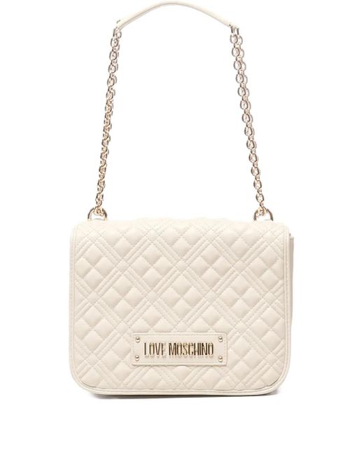 Bolso de hombro acolchado Love Moschino de color White
