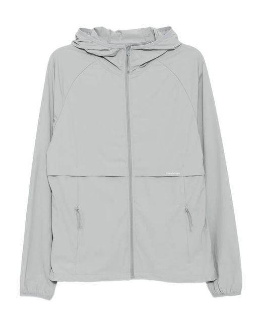 CONDITION WEAR Gray Zip-Up Windbreaker Jacket for men