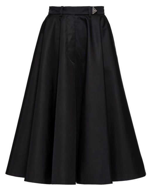 Prada Black Pleated Full Skirt