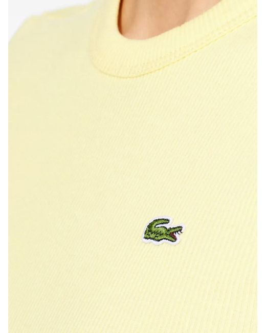 Lacoste Yellow Ribbed Logo T-Shirt