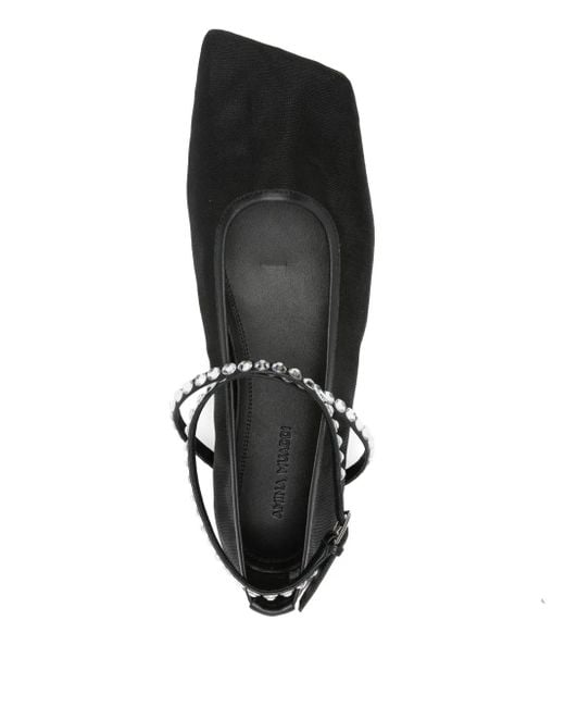 Ballerine Ane Mesh Crystal di AMINA MUADDI in Black