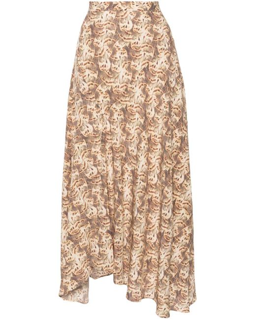 Falda midi Sakura con estampado gráfico Isabel Marant de color Natural