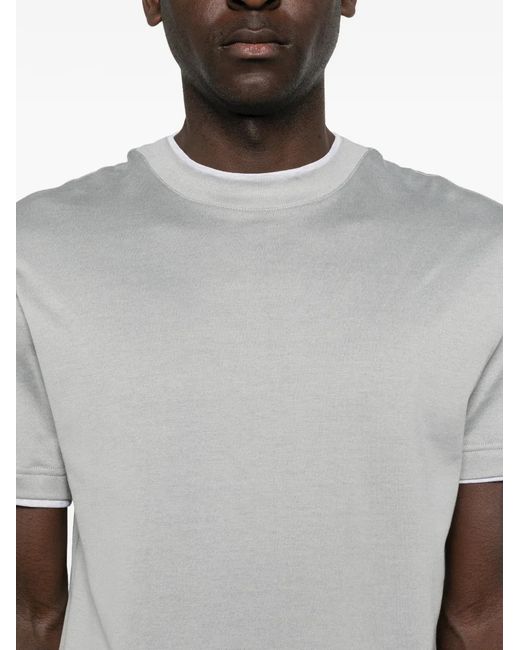 Eleventy Gray Piped T-Shirt for men