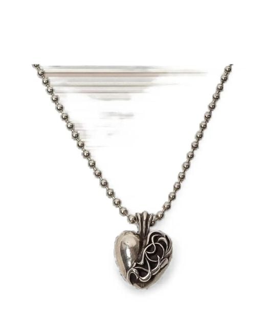 Chrome Hearts White Las Vegas Heart-Pendant Necklace for men