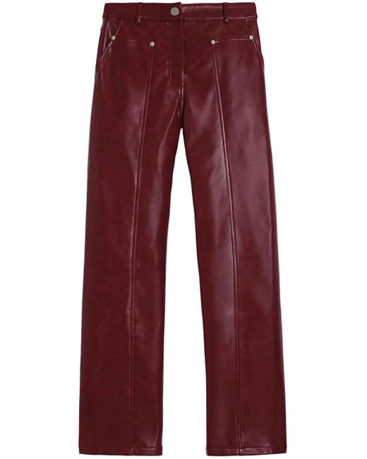 Apparis レザー ストレートパンツ Red