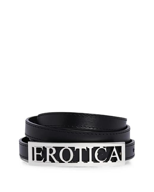 Dondup Black Logo-Plaque Leather Belt