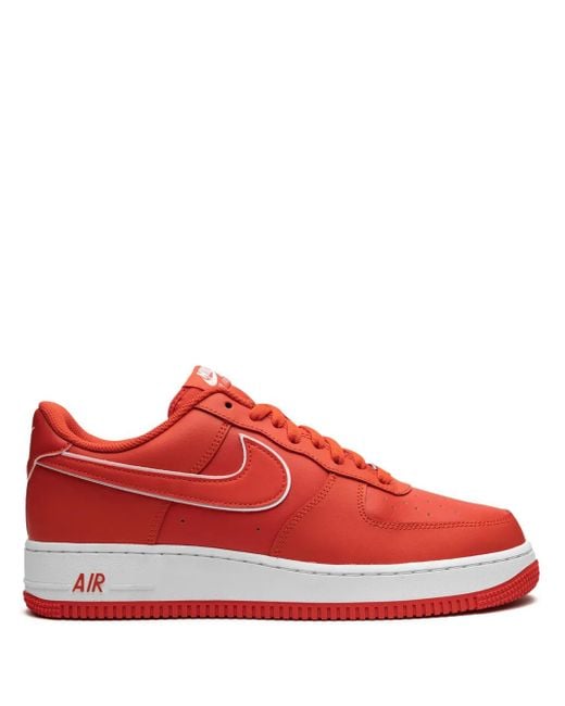 Nike White And Picante Red Air Force 1 '07 Sneakers Men