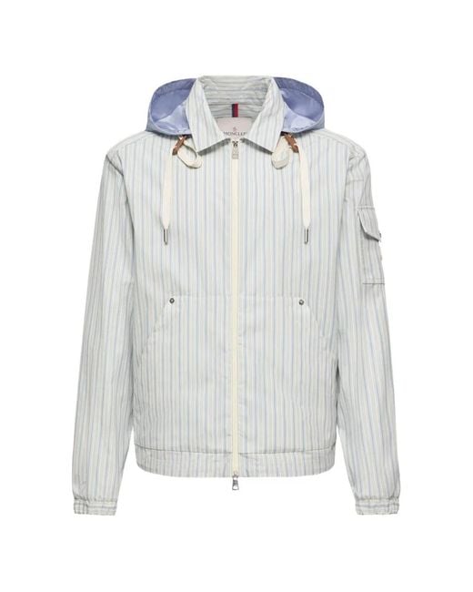 Moncler Gray Havas Striped Shirt Jacket for men