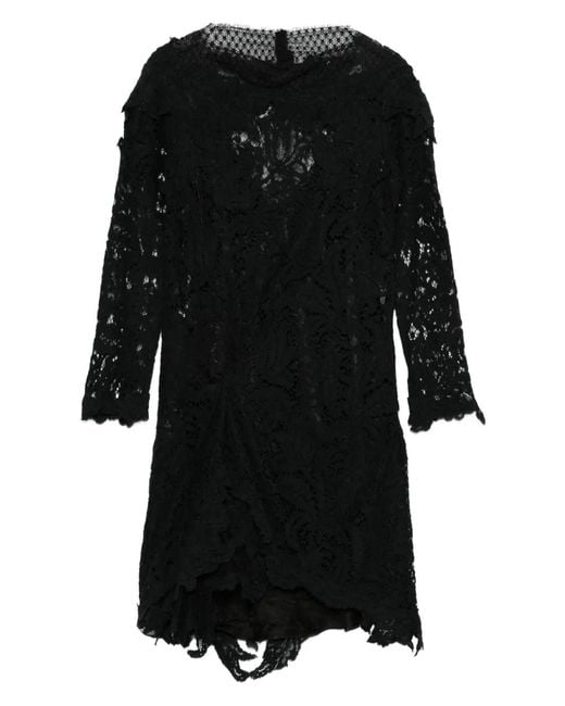 Isabel Marant Rubiana Floral-Lace Midi Dress in Black | Lyst