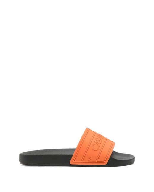 Casablanca Orange Claquettes À Logo Embossé for men