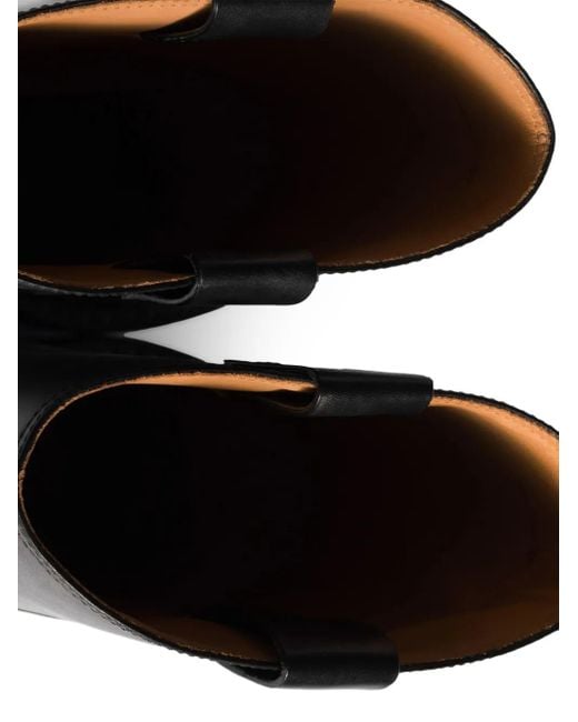 Miu Miu Black Antiqued Finish Leather Boots Shoes