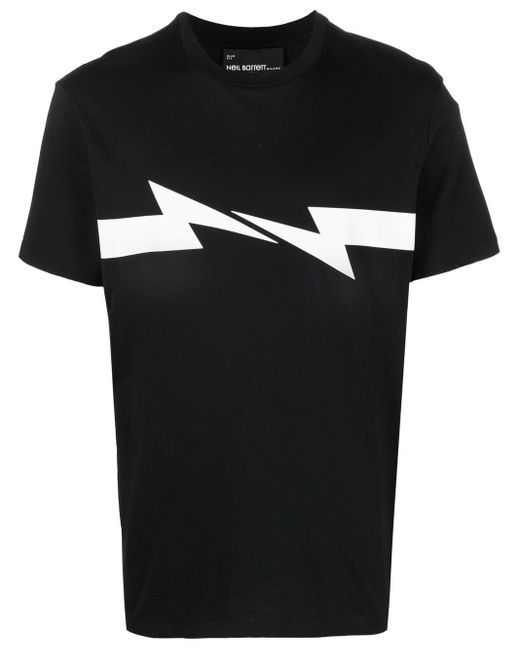 T-shirt en coton à imprimé Thunderbolt Coton Neil Barrett pour homme en coloris Noir Homme Vêtements T-shirts T-shirts à manches courtes 