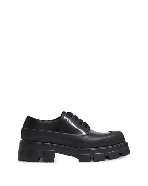 Prada Black Monolith Leather Derby Shoes for men