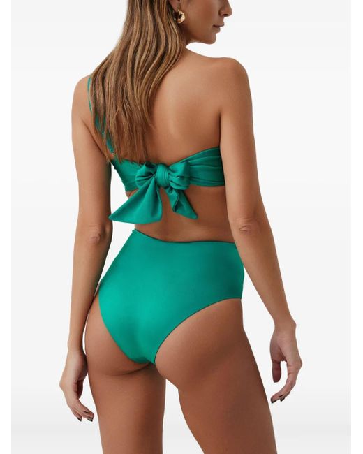 SOFIA ERHAN Green Ring-Detail One-Shoulder Bikini