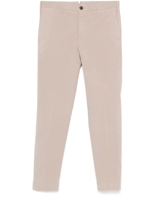 Incotex Broek Met Toelopende Pijpen in het Natural voor heren