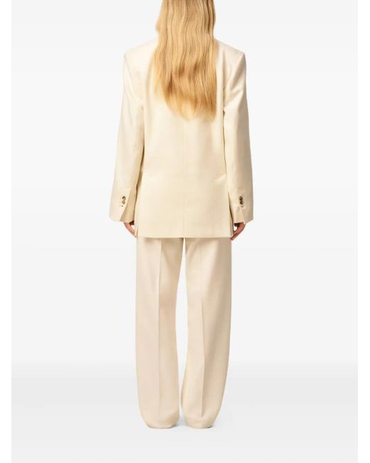 AMI Natural Loose Double-Breasted Wool Jacket