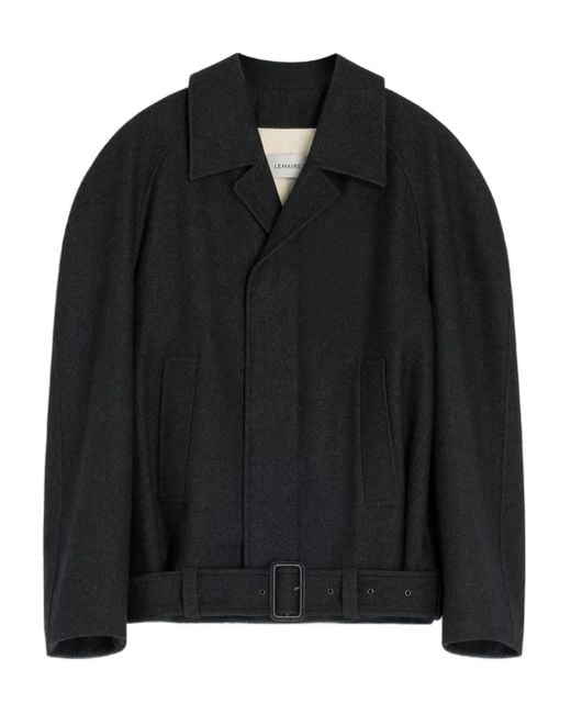 Lemaire Black Raglan-Sleeve Belted Jacket