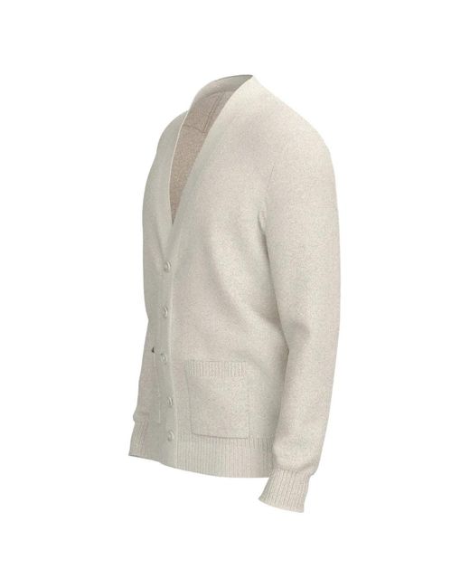 Boss White X Beckham Patch-Pocket V-Neck Cardigan for men