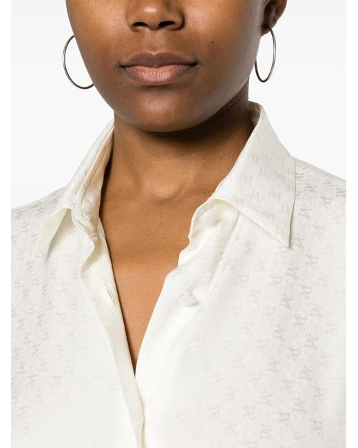 Palm Angels White Monogram Jacquard Shirt