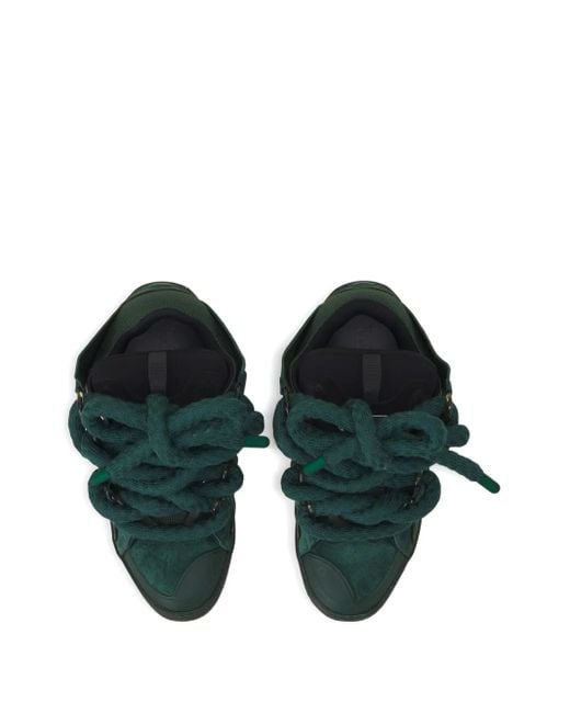 Lanvin Green Wildleder-Sneakers mit Kordelspitze