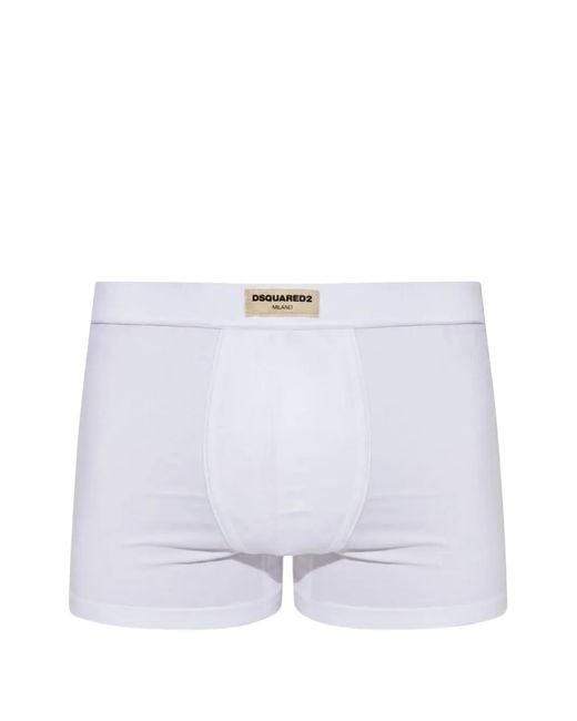 DSquared² White Logo-Patch Boxer Briefs for men
