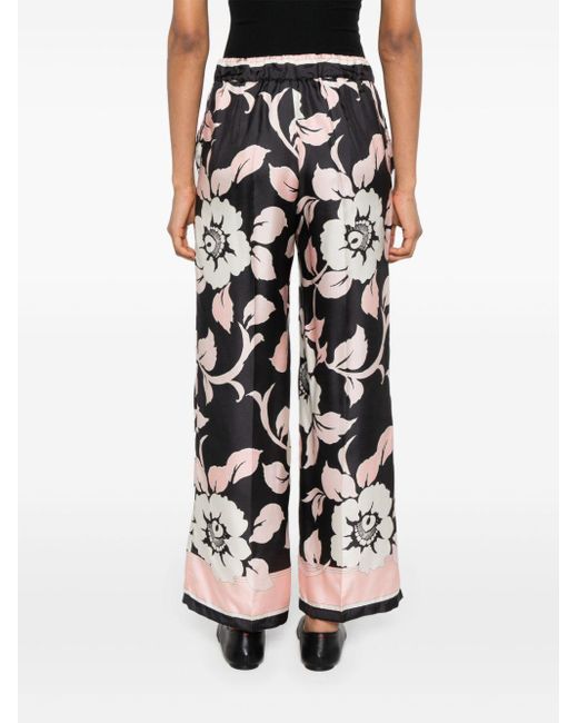 Pantalones anchos con estampado floral P.A.R.O.S.H. de color White