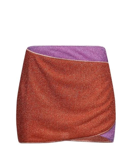 Oseree Red Lumiére Double Skirtini Cover-Up Skirt