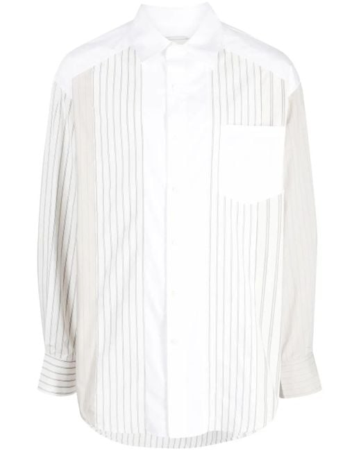 Feng Chen Wang White Striped Long-Sleeve Shirt for men