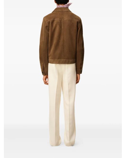 Chaqueta Ami de Coeur de piel con botones AMI de hombre de color Brown