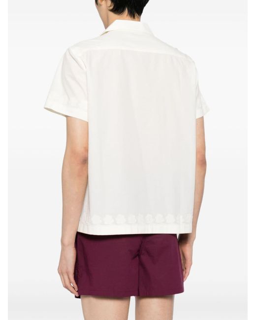 Bode White Embroidered Short-sleeve Shirt for men