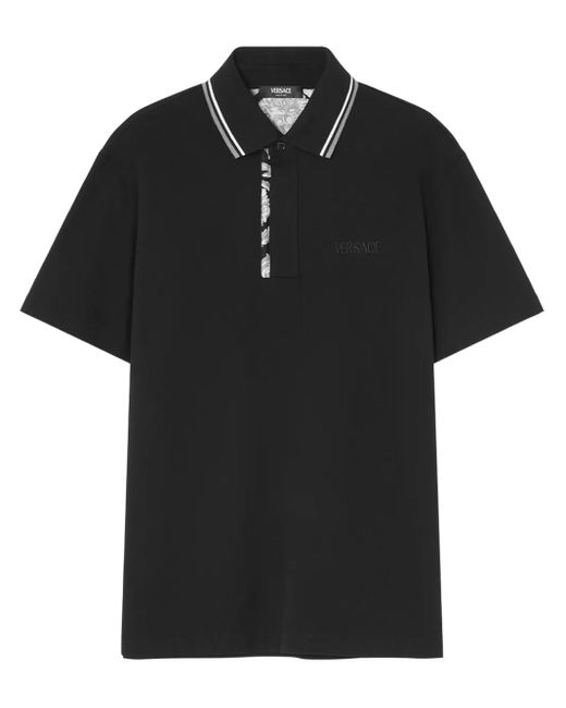 Polo 'Barocco' di Versace in Black da Uomo