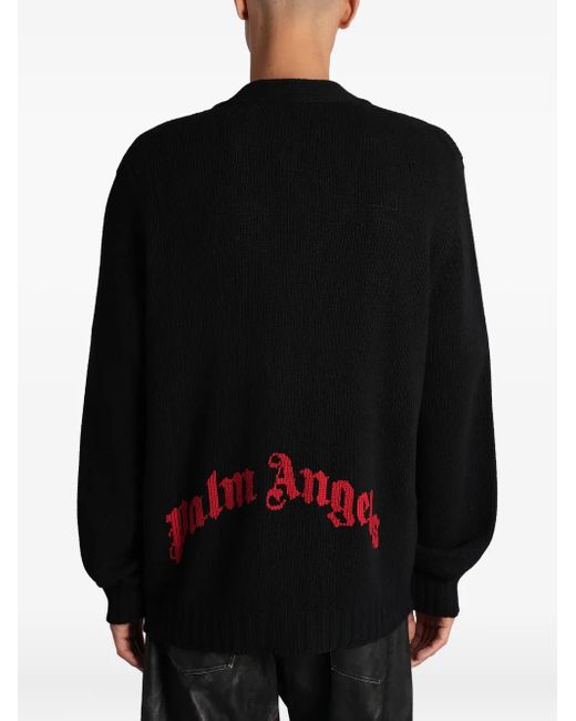 Palm Angels Black Button Cardigan for men