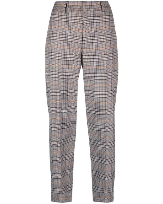 Dondup Gray Micaela Checked Tapered Trousers