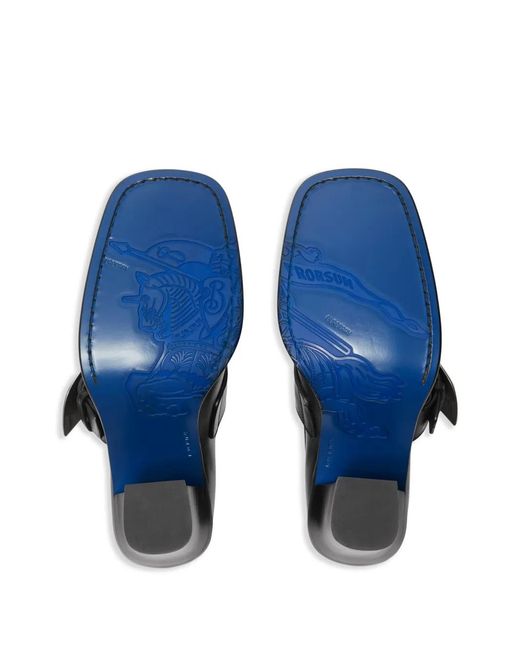 Burberry Black Leather London Shield Heeled Loafers 90
