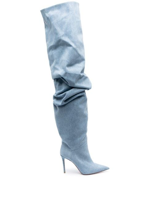 AMINA MUADDI Blue Jahleel 95mm Denim Boots