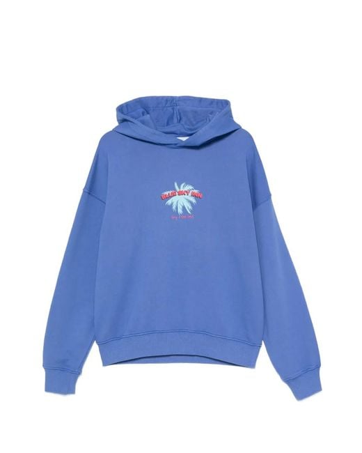 BLUE SKY INN Blue Graphic-Print Hoodie for men