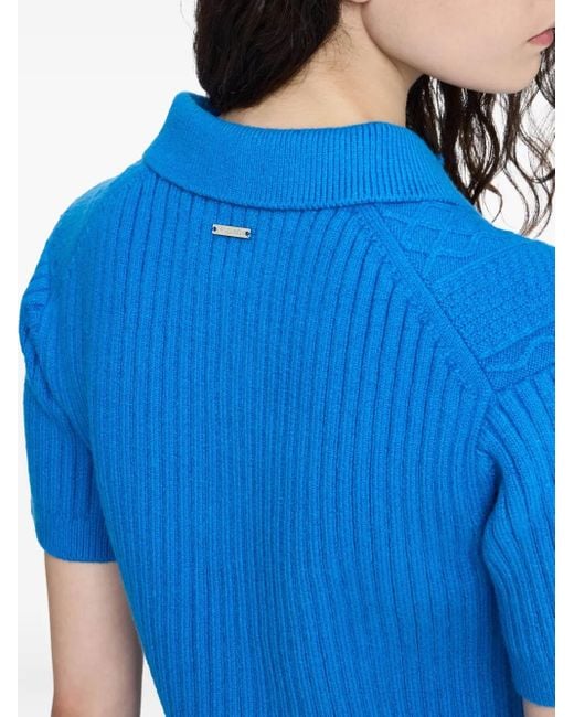 J.W. Anderson ケーブルニット ポロシャツ Blue