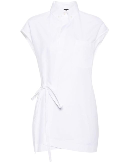Fabiana Filippi White Tie-fastening Cotton Shirt