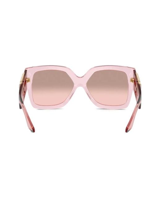 Versace Pink Greca-Plaque Oversized-Frame Sunglasses
