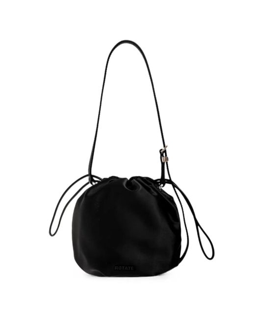 ROTATE BIRGER CHRISTENSEN Black Sequin-Embellished Floral-Applique Bucket Bag