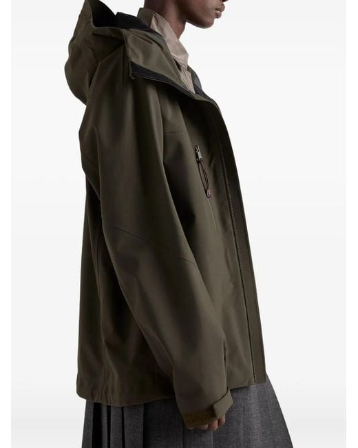 Prada Green Manteau À Capuche