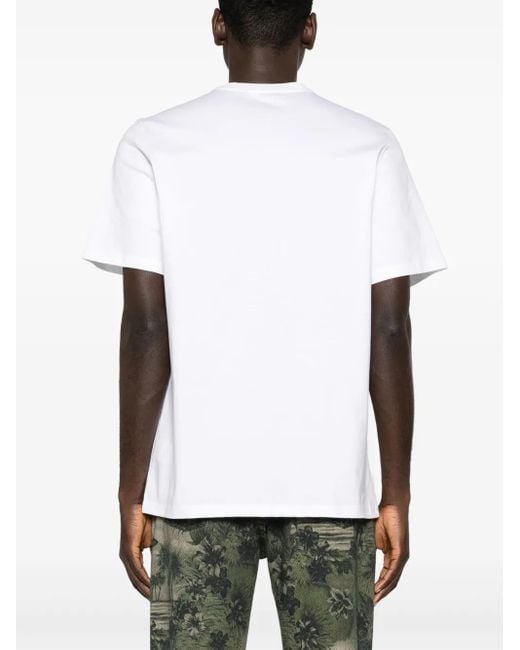 Roberto Cavalli White Logo-Print Cotton T-Shirt for men
