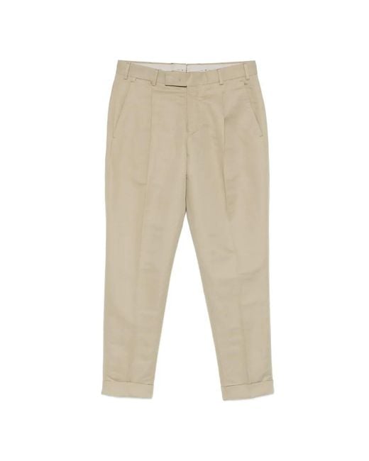 PT Torino Natural Pleated Trousers for men