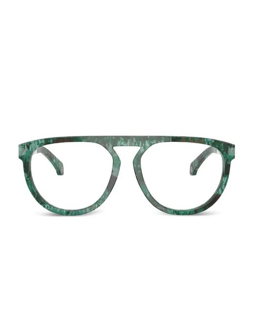 Moncler Green Mottled Acetate Round Frames