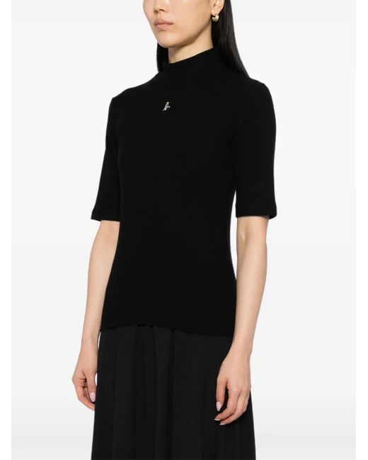 Agnes B. Black Logo-Patch Top