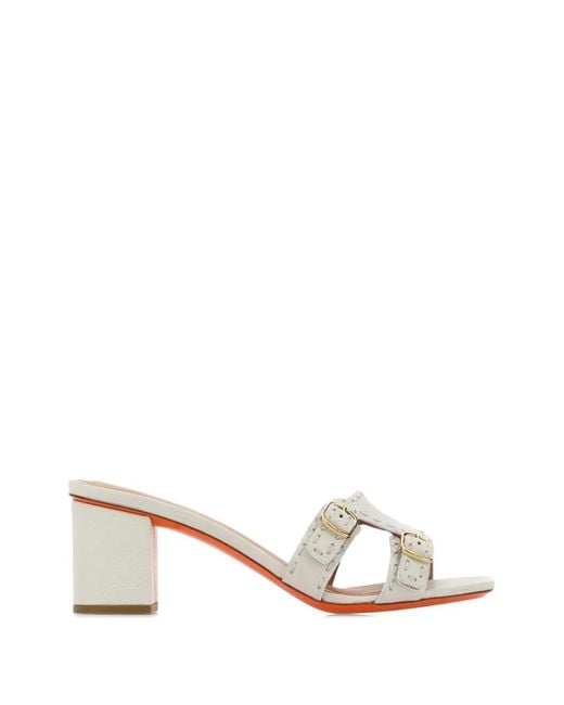 Santoni Natural Didi Leather Sandals