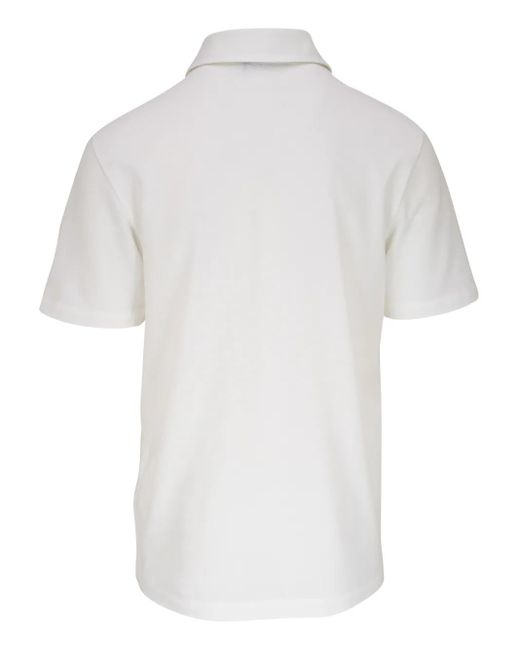 Brioni White Cotton Polo Shirt for men