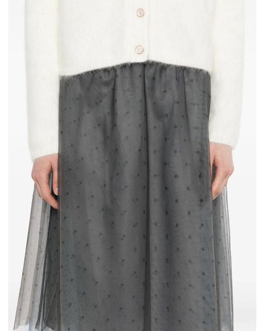 JNBY Gray Polka Dot Layered Skirt