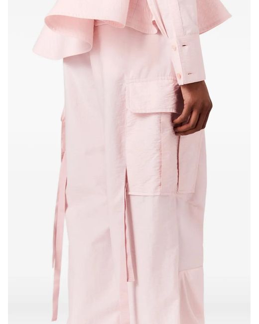 Stella McCartney Pink Ribbon-Trimmed Cargo Pants